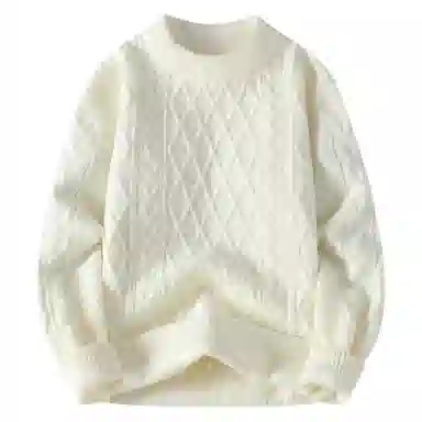 玉儿恋 条纹满印圆领落肩宽松套头长袖卫衣 男款