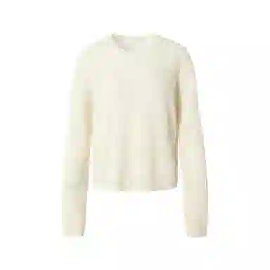 YADcrew Wheat Hollow Embroidered Pullover Sweater Off-White