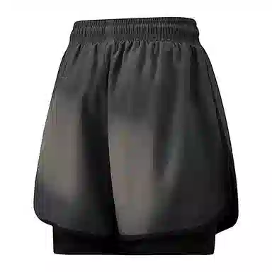 兰缪 美式复古纯色基础款舒适宽松亲肤柔软透气户外运动日常通勤无性别主义高街风百搭系带假两件三分中腰篮球裤休闲短裤 男女同款