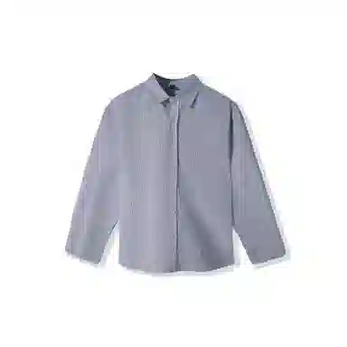 我是大卫 复古英伦风纯棉翻领简约百搭外套长袖衬衫 男女同款 浅蓝色