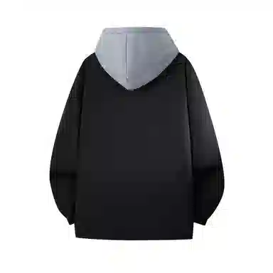 红蜻蜓 美式复古品牌连帽宽松假两件纯色拉链长袖夹克外套 男女同款