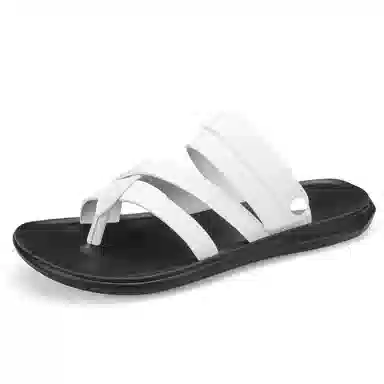 潮泽 休闲舒适简约通勤时尚 橡胶底 车缝线 防磨人字拖鞋 男款