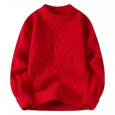 玉儿恋 条纹满印圆领落肩宽松套头长袖卫衣 男款