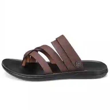 潮泽 休闲舒适简约通勤时尚 橡胶底 车缝线 防磨人字拖鞋 男款