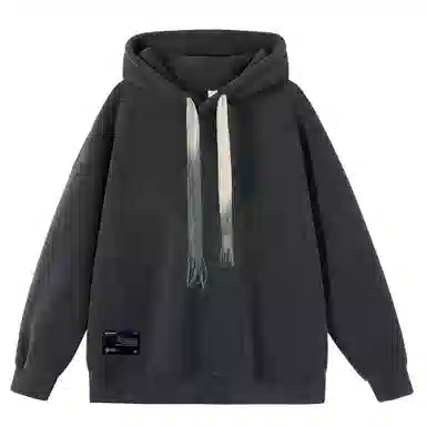 大卫贝肯 美式复古简约百搭休闲宽松套头连帽卫衣 男女同款 黑色