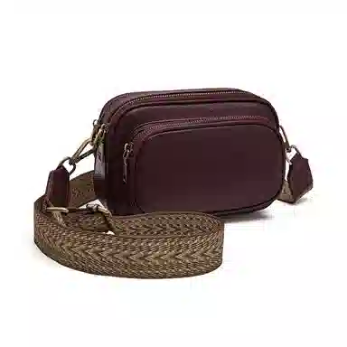 老人头 休闲简约轻便气质纯色相机包 头层牛皮 斜挎包 女款 黑色/咖色/红色/棕色