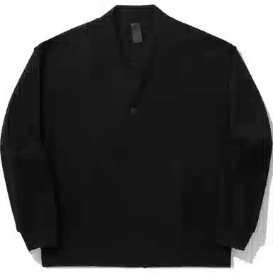 中国李宁 纯色单排扣宽松开衫卫衣 男款 黑色