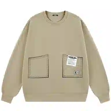 三体 符号系列 创意假口袋美式复古趣味字母印花简约休闲宽松圆领套头百搭长袖保暖学生多巴胺高街潮牌重磅卫衣 男女同款