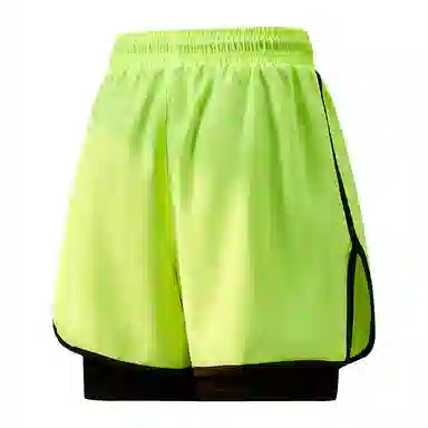 兰缪 美式复古纯色基础款舒适宽松亲肤柔软透气户外运动日常通勤无性别主义高街风百搭系带假两件三分中腰篮球裤休闲短裤 男女同款