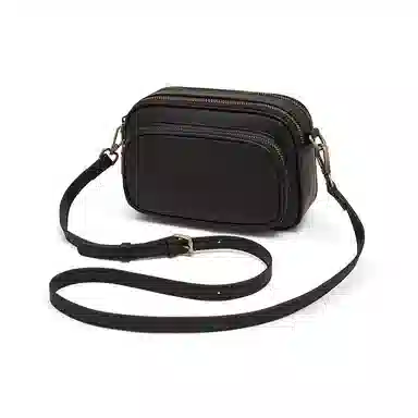 老人头 休闲简约轻便气质纯色相机包 头层牛皮 斜挎包 女款 黑色/咖色/红色/棕色