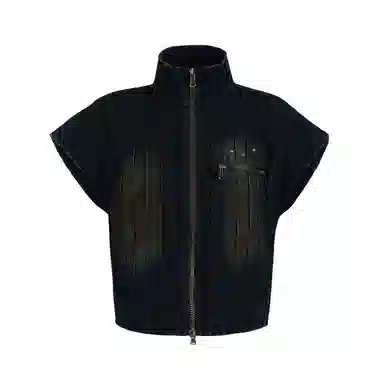 START EXCEED END Vintage Collar Vest Blue