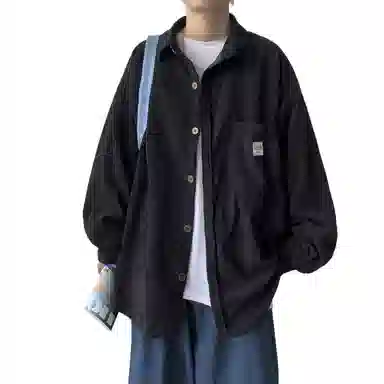 玉儿恋 灯芯绒港风宽松日系潮流百搭休闲长袖衬衫 男女同款
