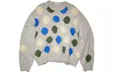 Acne Studios FW21 Polka Dot Wool Sweater Gray