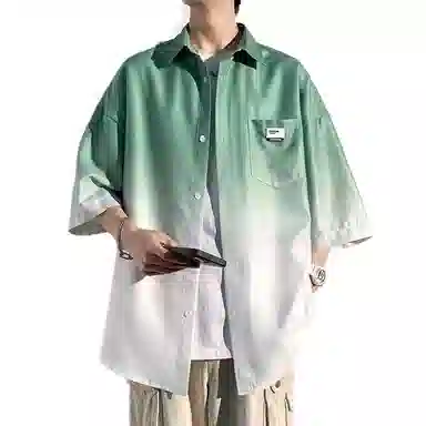 玉儿恋 美式设计感小众短袖衬衫 男女同款