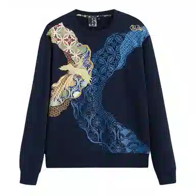 Oniku Gold Phoenix Embroidered Crewneck