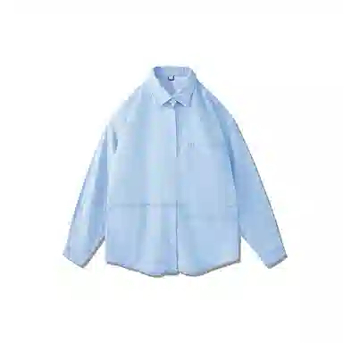 我是大卫 韩版水洗牛仔衬衣外套做旧高级感宽松长袖衬衫 男女同款 浅蓝色