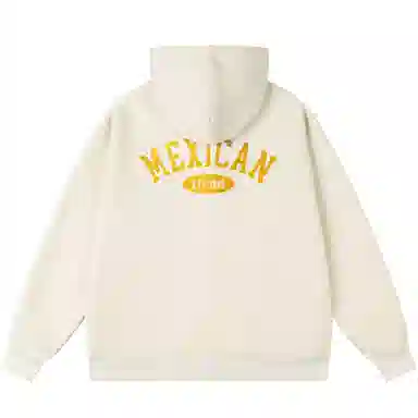 稻草人 学院风系列 简约字母印花高街重磅宽松休闲开衫连帽长袖卫衣 男女同款