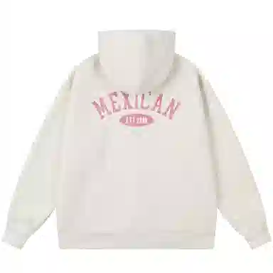 稻草人 学院风系列 简约字母印花高街重磅宽松休闲开衫连帽长袖卫衣 男女同款