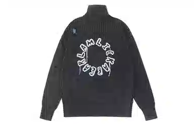 LAMLICKA High Collar Cardigan Sweater Dark Grey