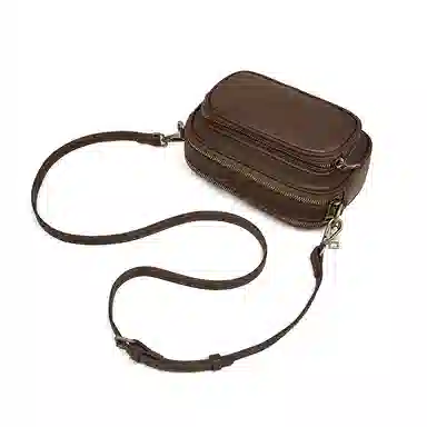 老人头 休闲简约轻便气质纯色相机包 头层牛皮 斜挎包 女款 黑色/咖色/红色/棕色