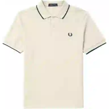 Fred Perry Logo Print Polo Khaki