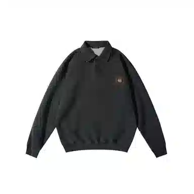 我是大卫 重工刺绣徽章拼接设计感美式复古重磅套头卫衣 男女同款 深灰色