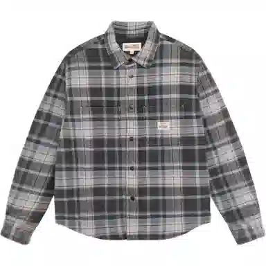 Stussy FW24 HEAVY WASHED PLAID SHIRT logo