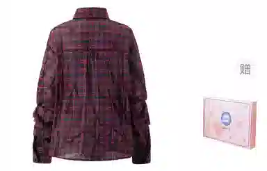 东鲸岁时记 慵懒风经典格子纯棉长袖外套衬衫 女款 红格