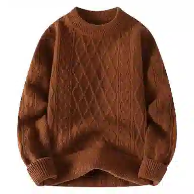 玉儿恋 条纹满印圆领落肩宽松套头长袖卫衣 男款