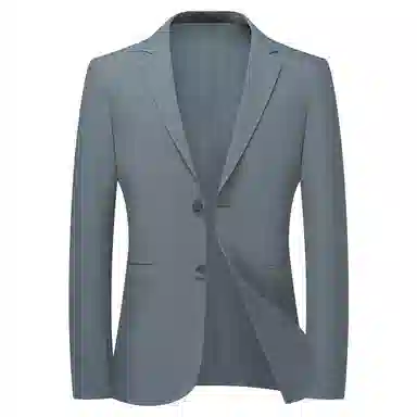 洛兹 绅士系列 商务正装礼服纯色简约百搭单排扣长袖西装 男款 浅灰色