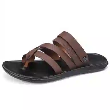 潮泽 休闲舒适简约通勤时尚 橡胶底 车缝线 防磨人字拖鞋 男款