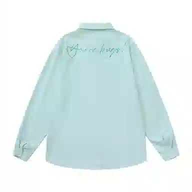 三体 你们都是虫子系列 复古美式简约基础款字母印花长款时尚百搭舒适透气薄款翻领条纹开衫休闲学生多巴胺长袖衬衫 男女同款