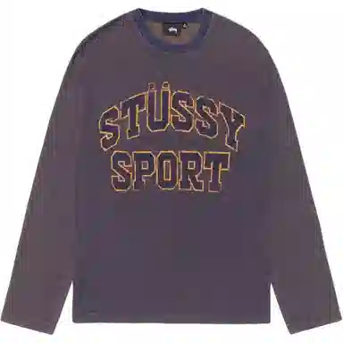 Stussy FW24 2 TONE COTTON MESH CREW logo