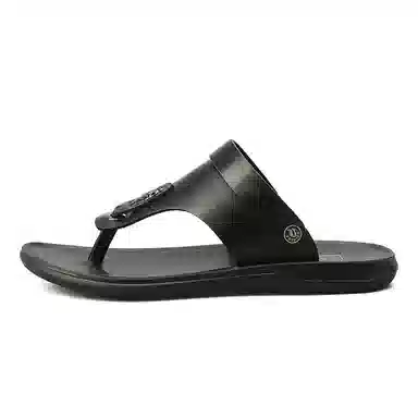 潮泽 舒适简约通勤户外时尚 橡胶底 车缝线 防滑人字拖鞋 男款