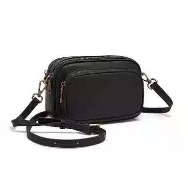 老人头 休闲简约轻便气质纯色相机包 头层牛皮 斜挎包 女款 黑色/咖色/红色/棕色