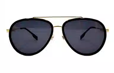 Burberry B. Stripe Polarized Aviator Sunglasses