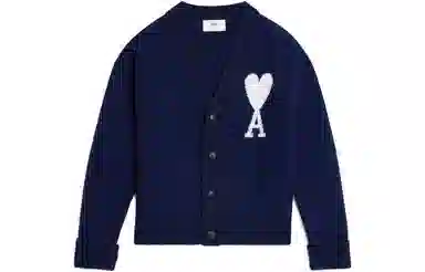 AMIPARIS SS23 Heart V-Neck Cardigan Sailor Blue