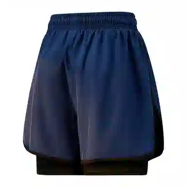 兰缪 美式复古纯色基础款舒适宽松亲肤柔软透气户外运动日常通勤无性别主义高街风百搭系带假两件三分中腰篮球裤休闲短裤 男女同款