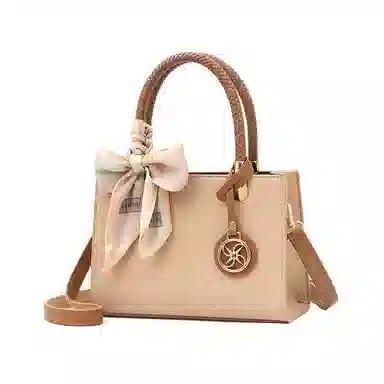 维尼奥 品牌高级感大气优雅通勤包简约百搭时尚气质妈妈包高颜值休闲质感日常小方包 合成革 单肩斜挎手提包 女款 杏色