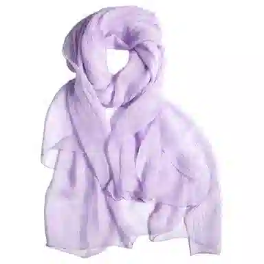 红豆 真丝长巾轻盈柔软围巾经典设计简约时尚大方 桑蚕丝 丝巾 女款