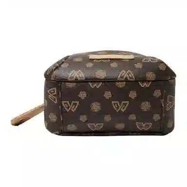 老人头 时尚简约小众印花 合成革 单肩斜挎包 女款 咖色