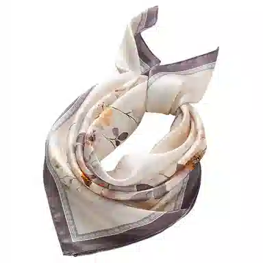 红豆 真丝时尚小方巾 经典设计简约大方 桑蚕丝 丝巾 女款