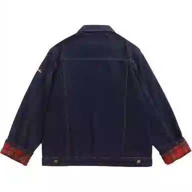 PANDA ADEVIL Retro Plaid Denim Jacket