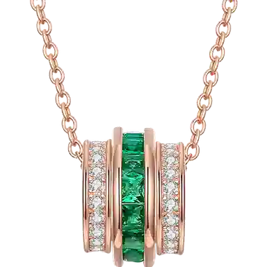 燮乐 时尚路路通转运珠#好运 人工祖母绿 吊坠 女款