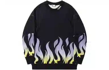 中国李宁 火焰套头宽松长袖针织衫 男女同款 黑色