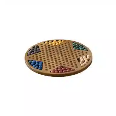 乐智由我 木质弹珠跳棋陶瓷珠 桌游