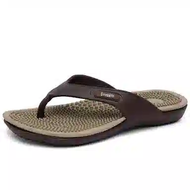 萌芽熊 港风时尚潮流设计感户外休闲沙滩简约舒适百搭按摩底居家轻便 橡胶底 防臭防磨防滑人字拖鞋 男款