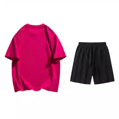 大卫贝肯 美式高街基础短袖上衣简约宽松短裤休闲运动套装 男女同款