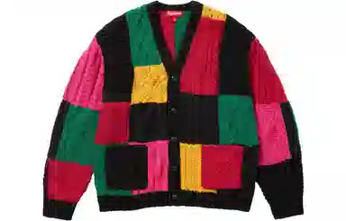 Supreme FW23 WEEK3 PATCHWORK CABLE KNIT CARDIGAN