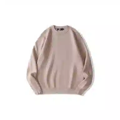 我是大卫 休闲简约纹理感基础款纯色落肩保暖针织衫 男女同款